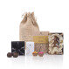 Chocolate gift set for Christmas in a jute bag