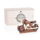Chocolate motorcycle in a wooden box