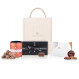 Chocolate set in a wooden box