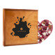 Ruby chocolate heart with almonds
