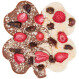 Chocolate four leaf clover with fruit