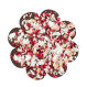 Dark chocolate flower with rhubarb