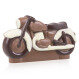Chocolate motorcycle in a wooden box