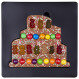 Milk chocolate birthday cake with gummy bears