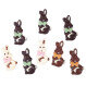 Set chocolate Easter Bunnies