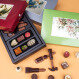Chocolate tool set and pralines