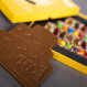 Milk chocolate birthday cake with gummy bears