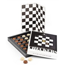 chocolate checkers, chocolate game, chocolate gift, belgian chocolate, chocolate figures